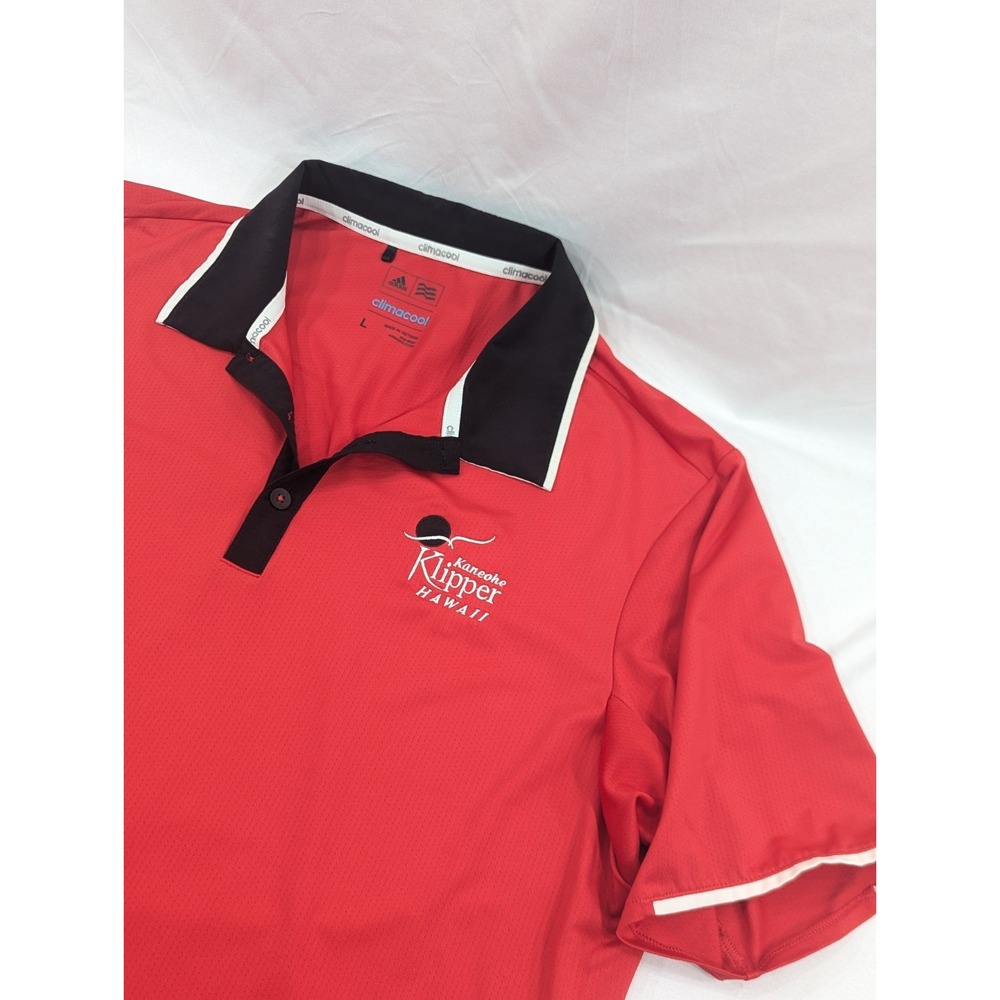Adidas Climacool Hot Pink Pullover Golf Polo‎ Large Klipper Kaneohe Hawaii EUC